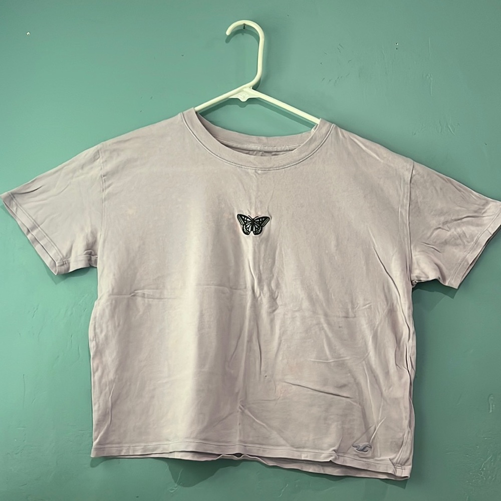 Light purple with butterfly Hollister shirt